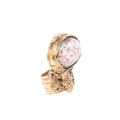 ysl arty ring white marble|st laurent rings for women.